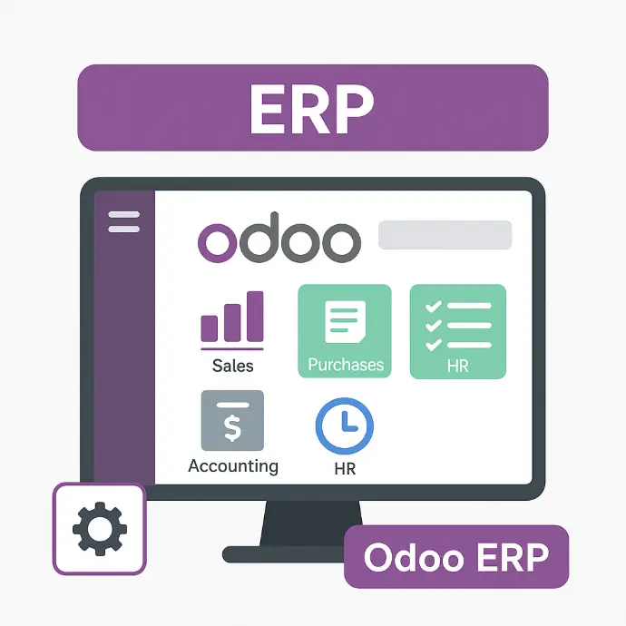 Interface Odoo ERP - Gestion commerciale et comptabilité